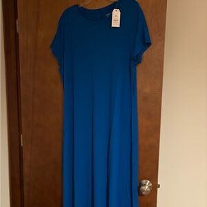 Time and Tru Vibrant Blue Maxi Dress